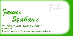 fanni szabari business card